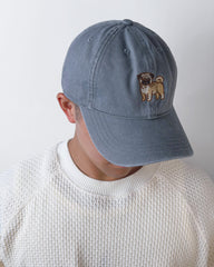 Pug Embroidered Washed Cap