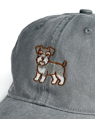 Schnauzer Embroidered Washed Cap