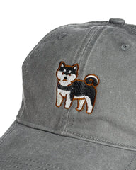 Shiba Inu Embroidered Washed Cap (Red & Black Shiba)