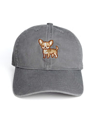 Chihuahua Embroidered Washed Cap