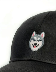 Siberian Husky Embroidered Structured Cap