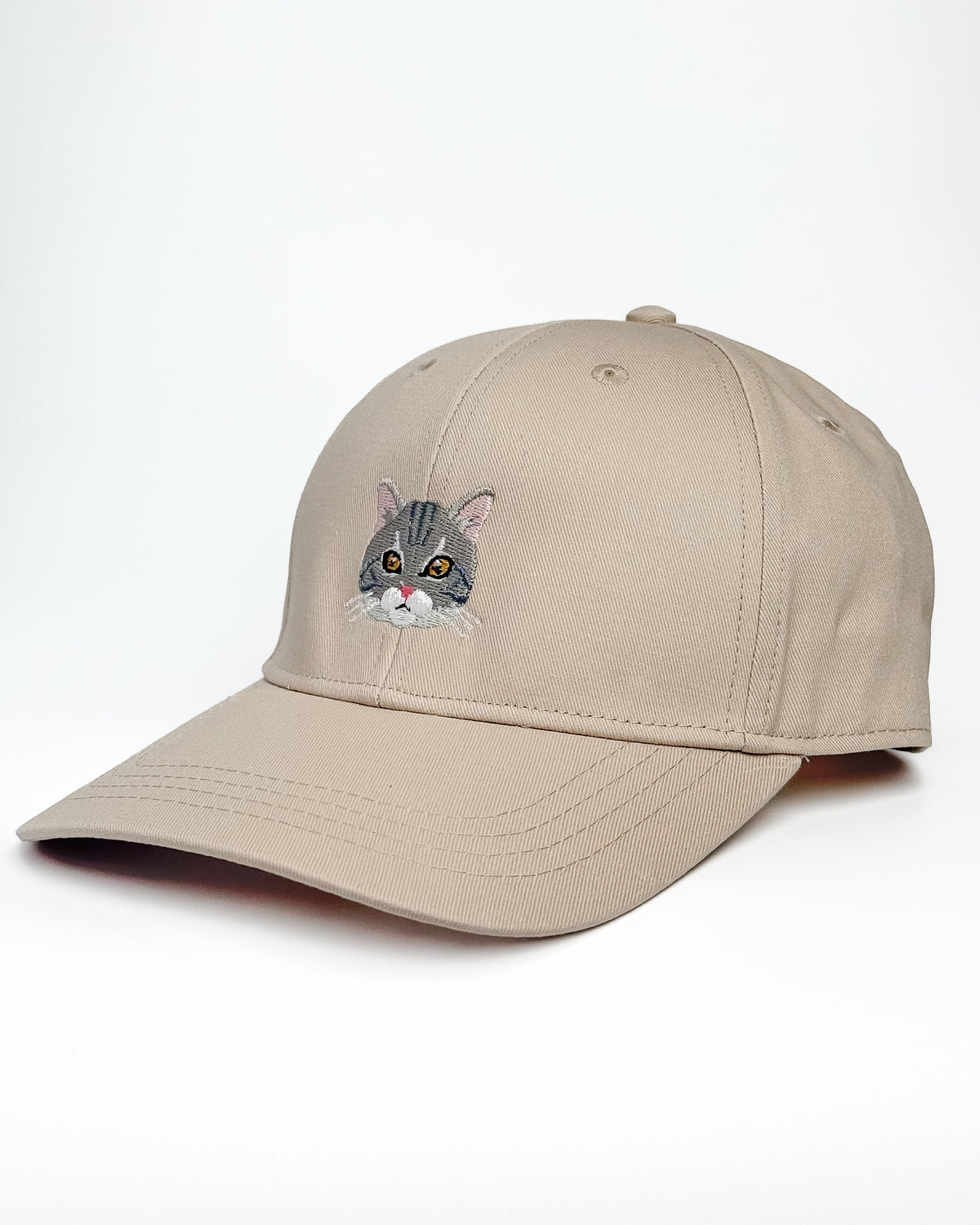 American Shorthair Embroidered Structured Cap – Grey & Orange Tabby
