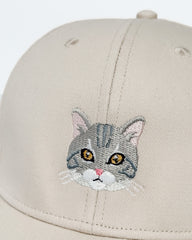 American Shorthair Embroidered Structured Cap – Grey & Orange Tabby