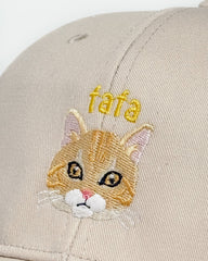 American Shorthair Embroidered Structured Cap – Grey & Orange Tabby