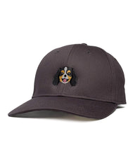 Cavalier King Charles Embroidered Cap – Black & Tan / Ruby Coat