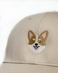 Corgi Embroidered Structured Cap