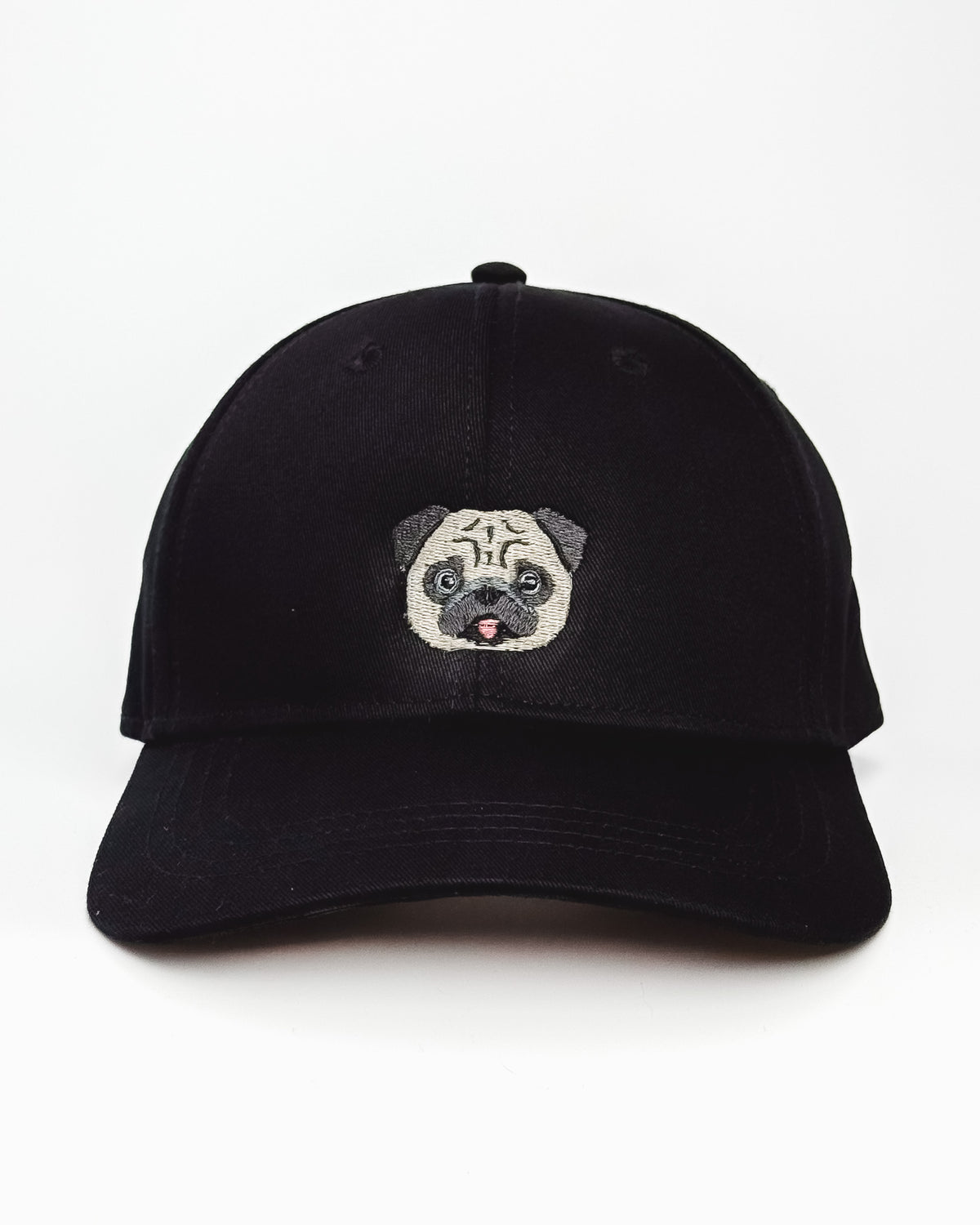 Pug Embroidered Structured Cap