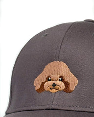 貴賓犬刺繡棒球帽（奶油白／灰／咖啡）