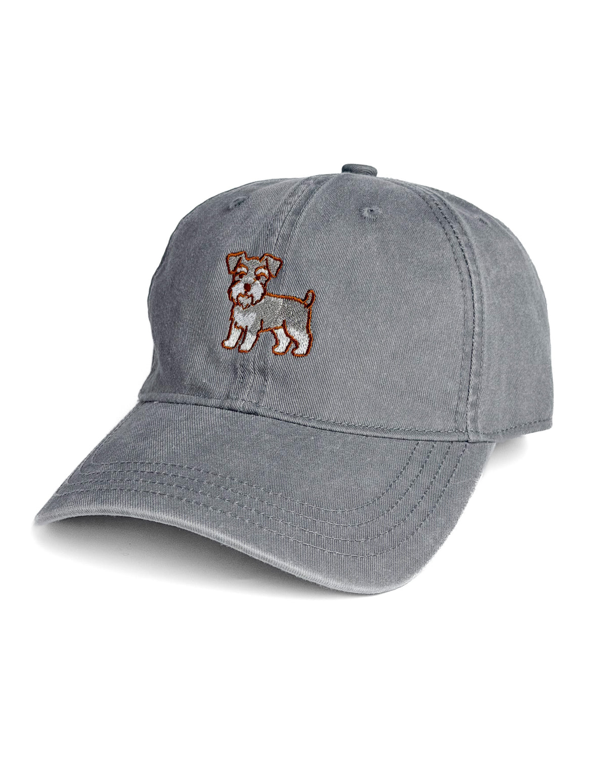 Schnauzer Embroidered Washed Cap