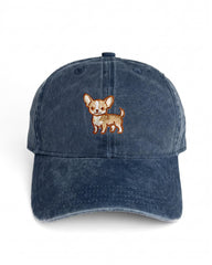 Chihuahua Embroidered Washed Cap