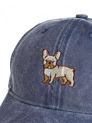 Frenchie Embroidered Washed Cap