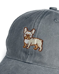 Frenchie Embroidered Washed Cap