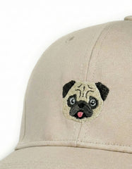 Pug Embroidered Structured Cap